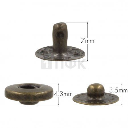 3 Части кнопки для одежды 12,5мм Альфа сталь цв антик (уп 1440шт) NEW STAR 3 Части кнопки для одежды 12,5мм Альфа сталь цв антик (уп 1440шт) NEW STAR