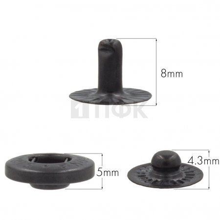 3 Части кнопки для одежды 15мм Альфа латунь цв оксид (уп 720шт) STRONG