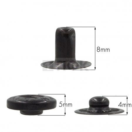 3 Части кнопки для одежды 15мм Альфа сталь цв оксид (уп 720шт) STORM