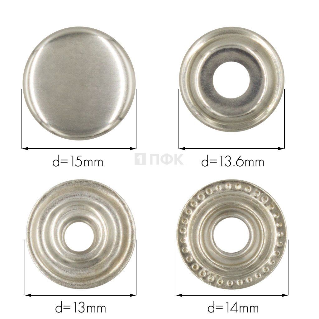 Кнопка для одежды 15мм №61 сталь цв никель (уп 720шт) NEW STAR — ПФКР Кнопка для одежды 15мм №61 сталь цв никель (уп 720шт) NEW STAR