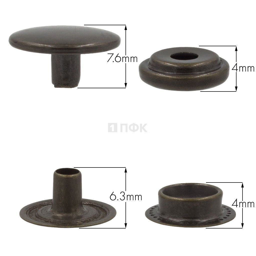 Кнопка для одежды 15мм №61 латунь цв антик (уп 720шт) NEW STAR