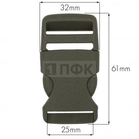 Фастекс A-25 (защелка-трезубец) ПП 25мм цв хаки (уп 1000шт)