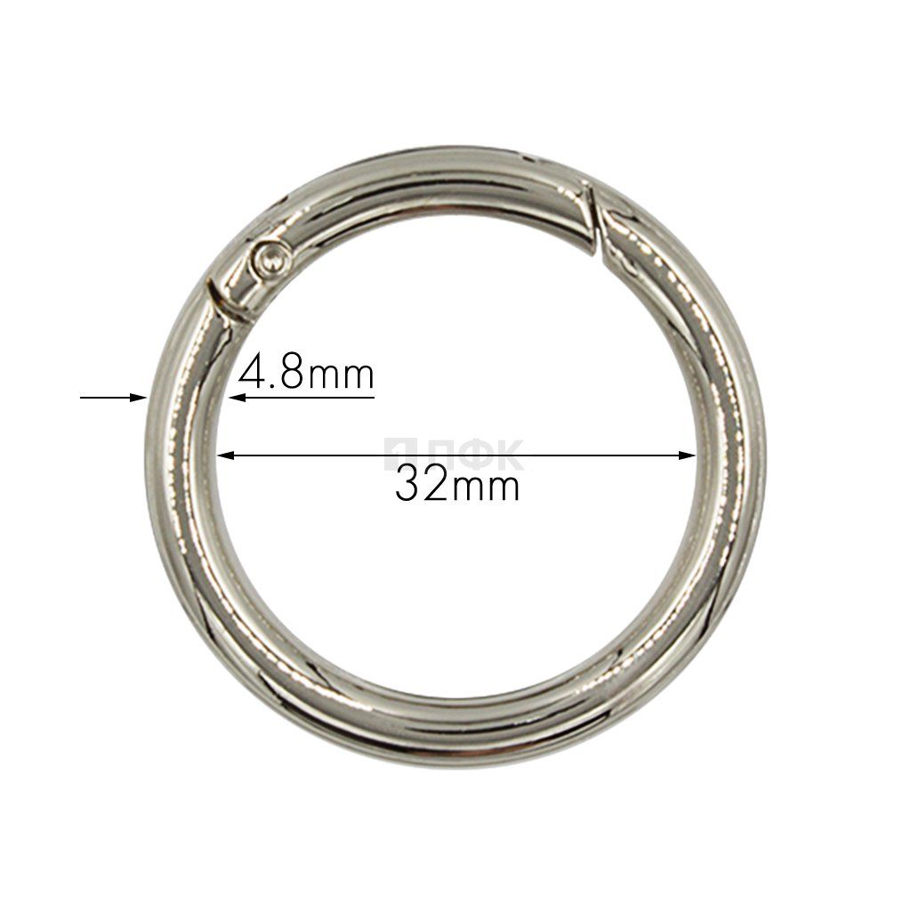 Кольцо металлическое 32мм тощ 4,8мм цв никель (уп 100шт) 12,7гр — ПФКР Кольцо металлическое 32мм тощ 4,8мм цв никель (уп 100шт) 12,7гр