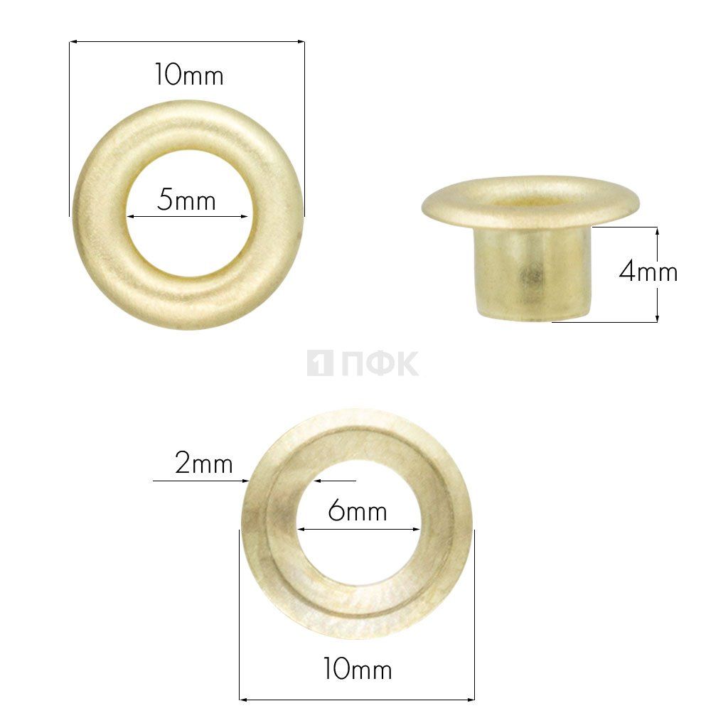 Люверсы №3 5мм латунь цв золото (уп 5000шт) — ПФКР Люверсы №3 5мм латунь цв золото (уп 5000шт)