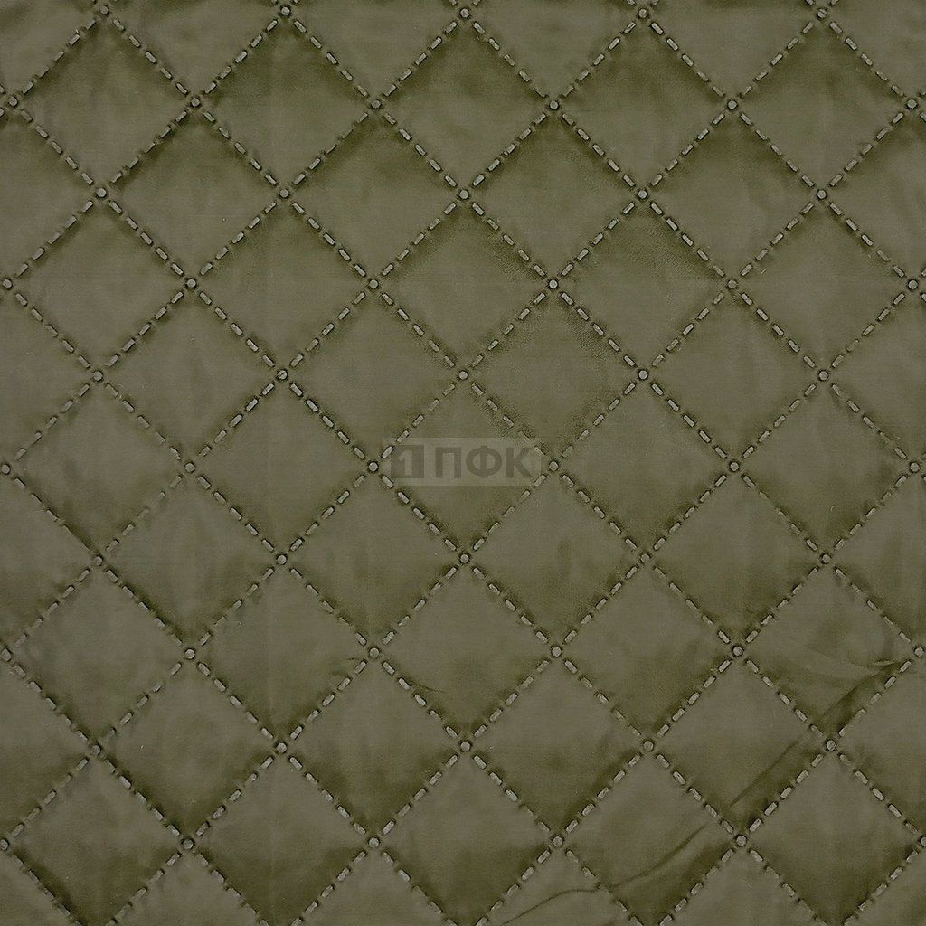Ткань термостёжка (подкладка 190 Т, 53 г/м2 +синтепон 100 г/м2) ромб 35*35 цв хаки 423 (рул 50 м)