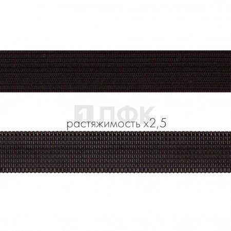 Резинка вязанная 15мм 5.55 гр/м цв черный (рул 40м/уп 800м)