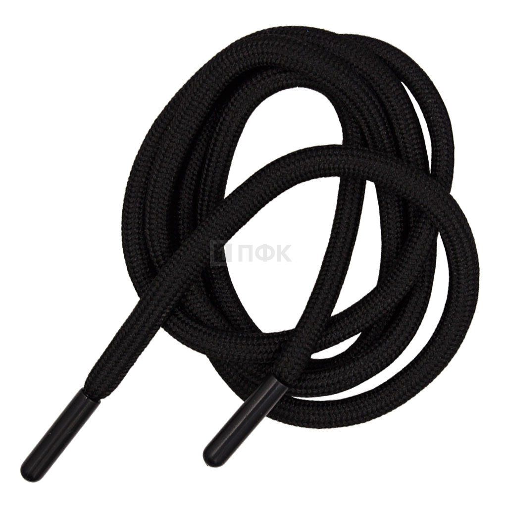 Шнурок 6мм 90см цв 322 черный (уп 100шт/3000шт) — ПФКР Шнурок 6мм 90см цв 322 черный (уп 100шт/3000шт)