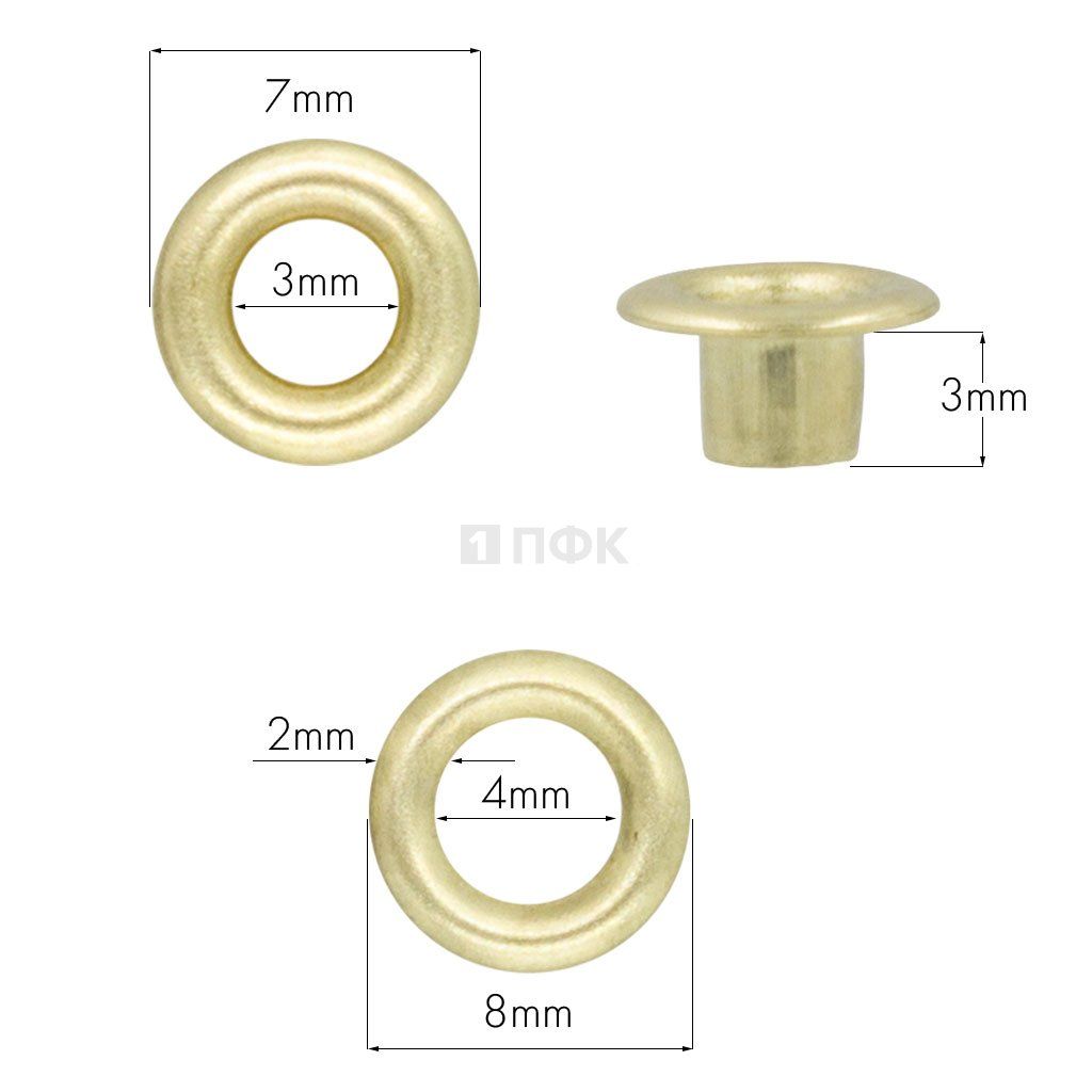 Люверсы №17 3мм сталь цв золото (уп 5000шт) 