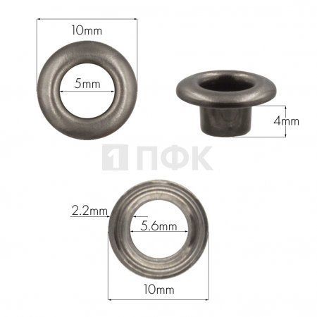 Люверсы №3 5мм сталь цв никель тем (уп 5000шт)