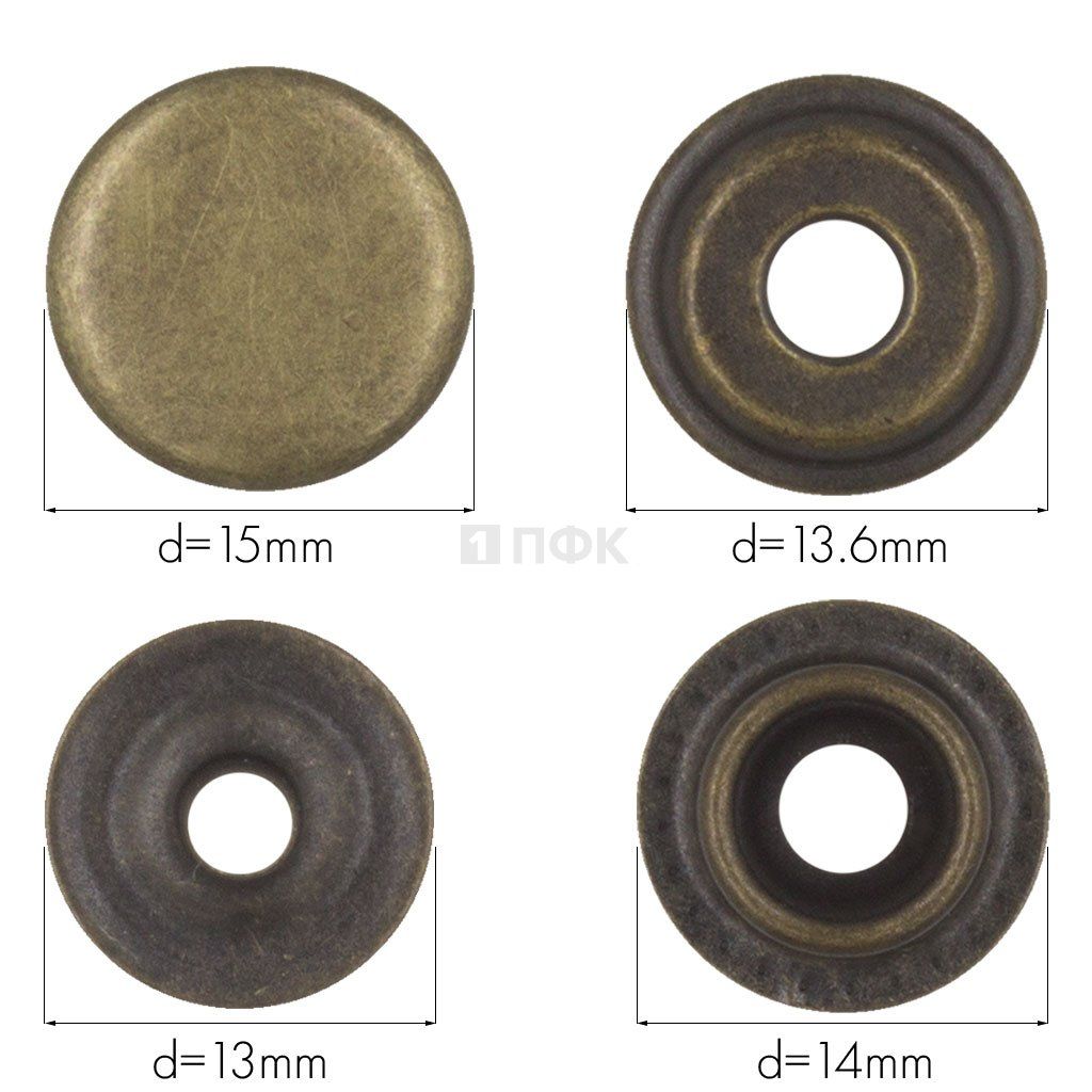 Кнопка для одежды 15мм №61 сталь цв антик (уп 720шт) STRONG — ПФКР Кнопка для одежды 15мм №61 сталь цв антик (уп 720шт) STRONG