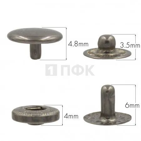 Кнопка для одежды 10мм Альфа сталь цв никель тем (уп 1440шт) STRONG