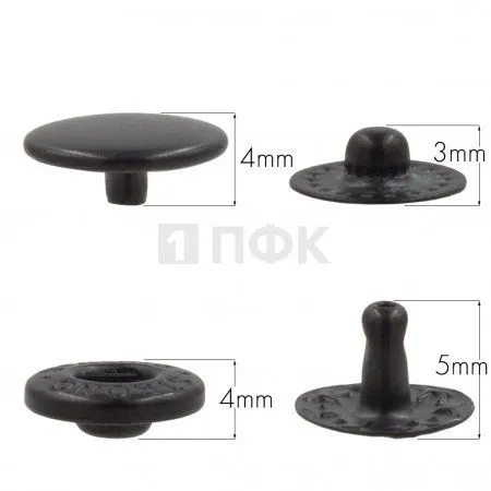 Кнопка для одежды 10мм Альфа сталь цв оксид (уп 1440шт) STRONG