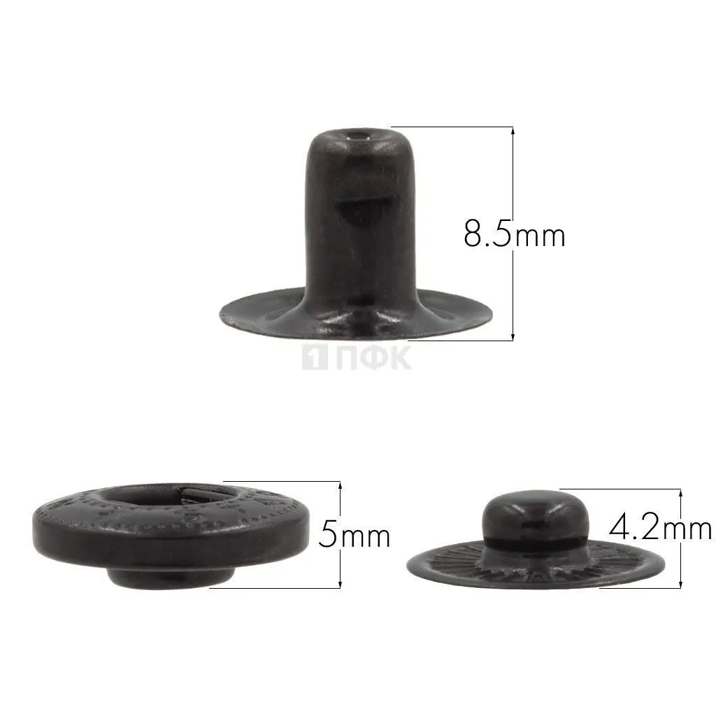 3 Части кнопки для одежды 15мм Альфа сталь цв оксид (уп 720шт) NEW STAR