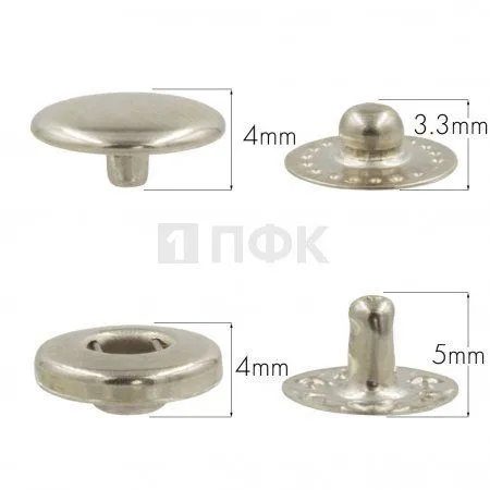 Кнопка для одежды 10мм Альфа сталь цв никель (уп 1440шт) NEW STAR